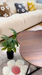 Nordic Style Coffee Table Center Table Modern Elegant Flower Shape Strong Metal Living Room Table Wooden Table Furniture