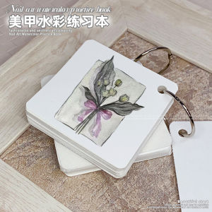 Portable Mini Watercolor Practice Book 80 Pages for Nail Art Rose Petal Drawing Color Pigment Tools Beauty Makeup Brushes
