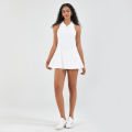 Saltum Tennis Skirt Dress Women's Sporty Fitness Short Dress with Chest Pad Slimming Anti-Light Set Quick-Drying Breathable Nylon. 