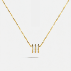 Adjustable Yellow Corded Pavé Twist Necklace
