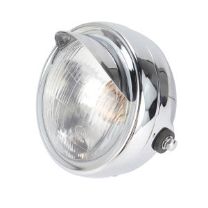 Universal Round Motorcycle Headlight 35W Retro Head Lamp Chrome For Yamaha Suzuki Harley Honda CG125 Cafe Racer Bobber