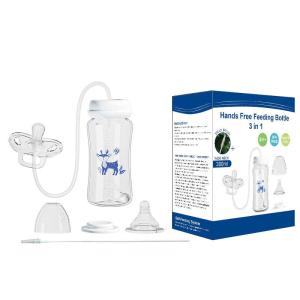 3-in-1 Hands-Free 300ML Wide-neck Baby BottleMilk Storage BottlePacifierMulti-Function Anti-Drop Gravity Ball Feeding Bottle