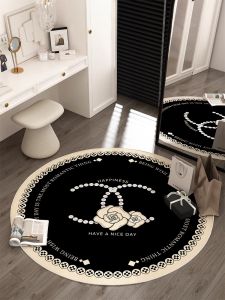 French Style Full Body Mirror Rug round Living Room Bedroom Carpet Makeup Chair Vanity Desk Area Rug under Foot Pad