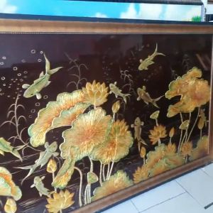 [RẺ HƠN HOÀN TIỀN] Tranh sơn mài Cá Sen đắp nổi 215X116 cm hàng xuất khẩu trang trí nhà cửa quà tặng ý nghĩa cho người thân đối tác