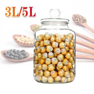 3-5 L Airtight Glass Bottle Storage Glass Jar Container Jar For Cookie Biscotti Spice Food Storage