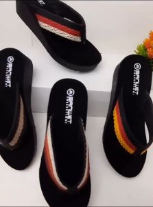 Sandal Wedges Wanita Dewasa Jepit Rajut Turki Motif Kombinasi Terbaru