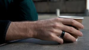 EAMTI Mens Tungsten Ring Wedding Band 8mm Black Centre Groove Comfort Fit Size 6-15