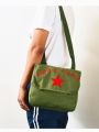Retro Red Army Backpack 80 Years Old Canvas Star Commemorative Vintage Crossbody Peoples Service Bag for Youth. 