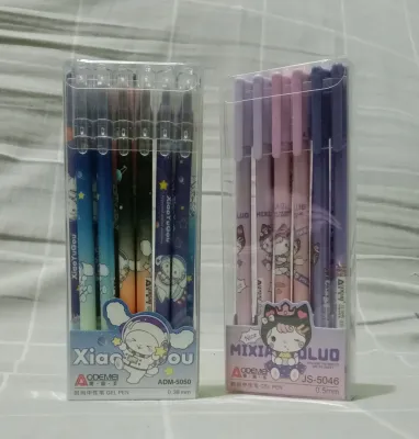 12 pics pulpen gel 05 lucu warna hitam bisa di hapus