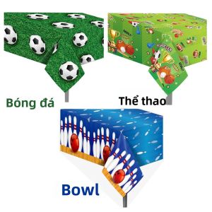 Khăn Trải Bàn Bằng Nhựa Dùng Một Lần 130x220cm Dành Cho Bóng Đá Bóng Đá Thể Thao Bowling Chủ Đề - Sinh Nhật Cho Bé Đồ Dùng Dự Tiệc Cắm Trại