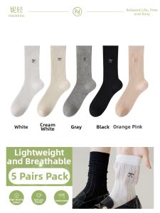 NEARKINS | Stacked Bowknot Ballet Style Socks Mid-calf