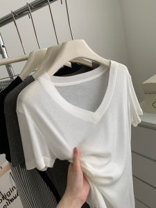 CHOEFULYN | Áo Thun V-Neck Đơn Giản Cho Mùa Hè