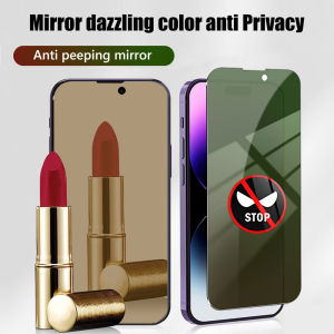 360 Degree Mirror Privacy Tempered Glass for IPhone 16 16e e 15 Pro Max 14 Plus 13 Mini 12 11 Pro Max X XS Max XR 8 7 6 S 6S Plus SE 2020 SE3 2022 Colorful Anti Spy Peeping Screen Protector Film