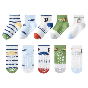 Pure Cotton Anti-Slip Floor Socks for Children Spring Summer Cartoon Design Mesh Breathable Short Socks Boys And Girls