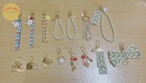 Keychain Metal Pearl Pendant Korean Style Keychain Key Pendant Bag Pendant