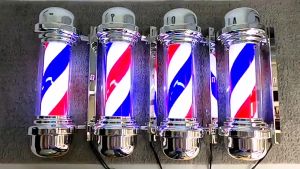 70CM Barber Shop Rotating Light Red White Blue LED Light Stripes Sign Hair Salon