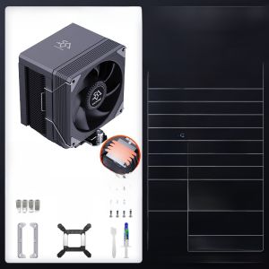 Ice Man MX96 CPU เครื่องระบายความร้อนแบบลม 6 ท่อสำหรับคอมพิวเตอร์โต๊ะ AMD I5 I7 X99 ระบายความร้อนแบบลม 1700
