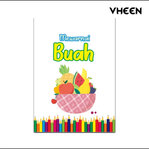 Mewarnai Buah (12 Halaman) - Coloring Worksheet