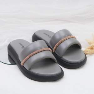 BELLEZA Dunkenstock AGNES Sandal Wanita Tinggi 4cm Selop Tidak Licin Sendal Beleza Wedges Slop Birken Kristal Belezza Anti Slip Bellezza Kekinian Premium Terbaru Shoes Mall Official Store