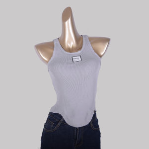 เสื้อกั๊กแขนกุดผู้หญิงสไตล์เกาหลีสั้นทรงสลิมฟิต ด้ายยืดหยุ่น สไตล์ฤดูร้อน เสื้อคลุมกันหนาวแบบถักสีพื้น อื่นๆ 100%