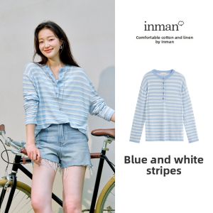 INMAN | Henry Neck Striped Lightweight Sweater