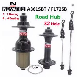 Novatec A361SBT/F172SB Road Bicycle Hub 11S Front/Rear 32 Hole Quick Release Bike Freehub V Brake 4 Bearing For 8-9-10-11-12S