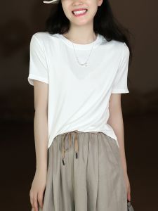 Modal Pure Color Summer Casual Simple T-Shirt