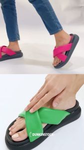 DUNKENSTOCK Cha Cha Sandal Wanita Wedges Selop Slip On Model Strap Silang Bahan Jelly Empuk Model Mewah Simple Terbaru Kekinian