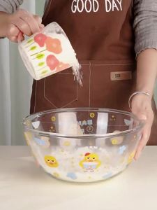 Transparent Sturdy Heat-Resistant Microwave Oven Safe Mixing Salad Bowl