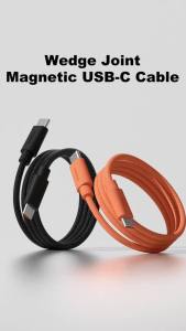 Hagibis | Hagibis Magnetic USB C Cable Coiled C to C Cable 240W Fast Charging Type C Charger Cord Wedge Plug for Carplay iPhone 16/17 Pro