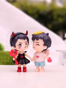 Cute Devil And Angel Doll Blind Box Figurine Desktop Cake Decoration Small Collectible PVC Material Home Decor from China
