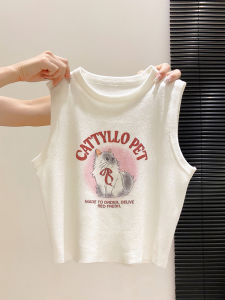 LUOSHAO | Korean Style Cartoon Cat Print Slim Fit Knit Top