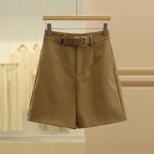 กางเกงขายาวทรงหลวมเอวสูงผสมอะซิเตท ลินิน ทรงหลวม ทรงลำลอง สำหรับผู้หญิง ฤดูใบไม้ร่วง 2025 กางเกงขาสั้นทรงหลวม