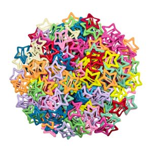 20/80pcs Cute Colorful Kawaii Star Barrettes Y2K Sweet Girls BB Solid Star Hairclips Metal Snap Clip Headdress Hair Accessories