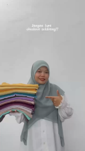 Bawal Cotton Hijab Premium Bidang 50 - Wider More Elegant More Comfortable - Light Green Light Blue Beige - Casual Wear