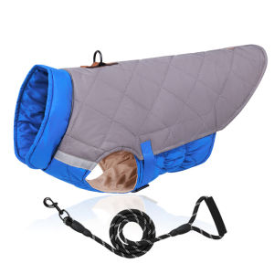 Fall Winter Dog Clothes Medium Large Dog Cotton Coat Golden Retriever Sweater Pet Winter Style Cotton Vest Casual Polyester Fabric