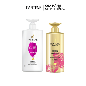 Combo Dầu Gội PANTENE Pro-Vitamin Ngăn Rụng Tóc/ Phục Hồi Hư Tổn Chai 650ML + Dầu Xả Siêu Dưỡng PANTENE Miracles Ngăn Rụng Tóc/ Phục Hồi Hư Tổn Chai 480ML