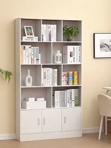 ตู้หนังสือ ตู้โชว์ ตู้เก็บของ วัสดุไม้ MDF คุณภาพดี แข็งแรง รับน้ำหนักได้เยอะ พื้นที่จัดเก็บกว้าง เก็บของเป็นระเบียบ ดีไซน์มินิมอล ตู้เก็บเอกสาร