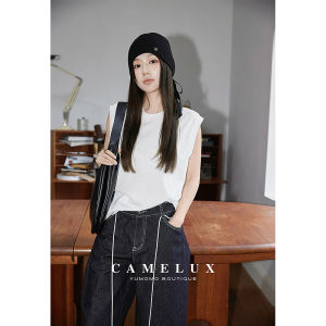 Camelux Basic Chic Casual Combed Cotton Sleeveless Vest Fashionable Blogger Style Womens Loose Fit T-Shirt Summer Essential