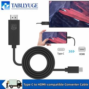 USB Type C to HDMI-compatible Cable 4K HD Video Converter Multifunction Adapter For Notebook Smartphone Tablet HDTV Phone