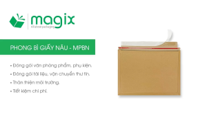 MPBN1 - 16x11 cm - 100 phong bì giấy nâu đóng hàng - Bìa gói hàng bìa cứng bì thư | Magix Packaging