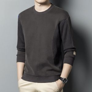 ROMON | Loose Long Sleeve Round Neck Mens Hoodie Romon Spring Autumn New Fashion Casual Base Layer Shirt Urban Style Antibacterial