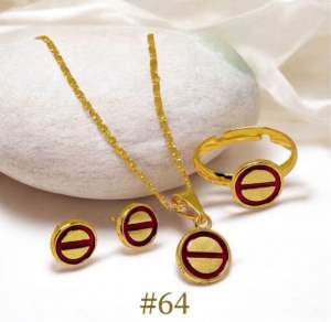 ZIHANG JEWELRY 24K Bangkok Gold plated 3in1 jewelry set with adjustable ring for women