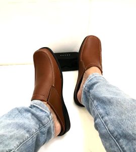 Giày không gót nam da mềm..mang êm chân..kiểu dáng sang trọnglịch lãm..màu vàng bò..đế khâu sẵn rất chắc chắn