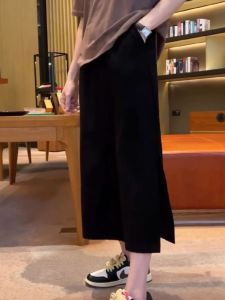 Váy Midi Chữ a Cạp Cao Màu Đen Co Giãn Cho Nữ Mùa Hè Phong Cách Mới Váy Midi Chữ a Cỡ Lớn Cho Nữ