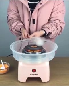 เครื่องทำสายไหม อุปกรณ์ครบเซต อุปกรณ์ทำขนม Cotton Candy Maker Machine สีชมพู ทำง่ายๆ ได้ที่บ้าน