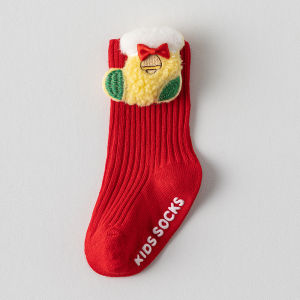 Christmas Baby Socks For Boys Girls Autumn Winter Toddler Anti-slip Floor Socks Red Festive New Year Sock 0-3 Years