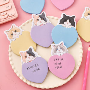 30sheets Cartoon Alien Cat Sticky Notes Student Creative Message Memo Notes Book Expansion Handbook Material Stickers