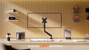 UNA Single Monitor Arm Adjustable Gas Spring Clamp for Screen PC Laptop Sturdy Space Saving Organizer