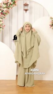 Afhadahijrah - Gamis anak perempuan set cadar Ayana Hoodie crinkle air flow milo baju dan hijab instan syari free niqab